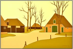 Klaas Bernink - Landschap met boerderijen kopen? Bied vanaf 150!