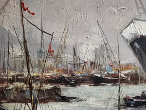 Rick Theunissen - Havenzicht op bedrijvige Rotterdamse haven kopen? Bied vanaf 65!