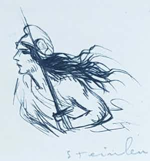 Theophile Alexandre Steinlen - Handgesigneerd Jeanne d'Arc verkocht voor € 150!