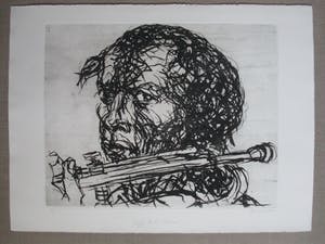 Max Uhlig - Ets "Kop Miles Davis" MET BOEK! kopen? Bied vanaf 135!