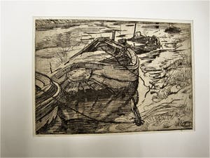 Pieter Dupont - Superieure Ets - winter 1893 - "Amsterdam boten in de Schinkelvaart" kopen? Bied vanaf 56!