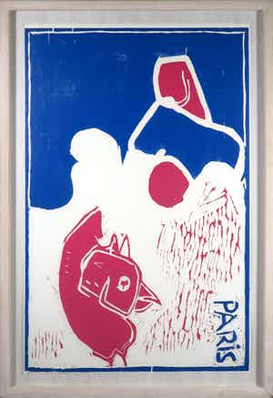 David van de Kop - Houtsnede, Paris - Ingelijst (Groot) verkocht voor € 70!