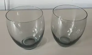 Andries Dirk Copier - Twee staalblauwe glazen waterbekers - Glasfabriek Leerdam kopen? Bied vanaf 40!