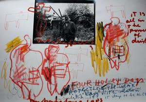 Anton Heyboer - gemengde techniek en fotocollage op papier: four holey dogs - 1983 kopen? Bied vanaf 395!