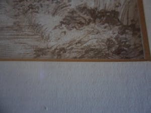 Willem van de Walle - Tekening van een pad met huizen en een vaart. kopen? Bied vanaf 25!