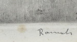 Ramah - Ets in gestoken houten lijst, Vrouw - Ingelijst kopen? Bied vanaf 40!