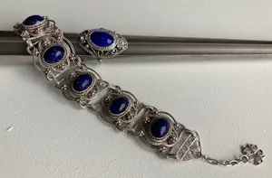 Zilver - Armband met ring - 925 - Lapis Lazuli - filigrain kopen? Bied vanaf 70!