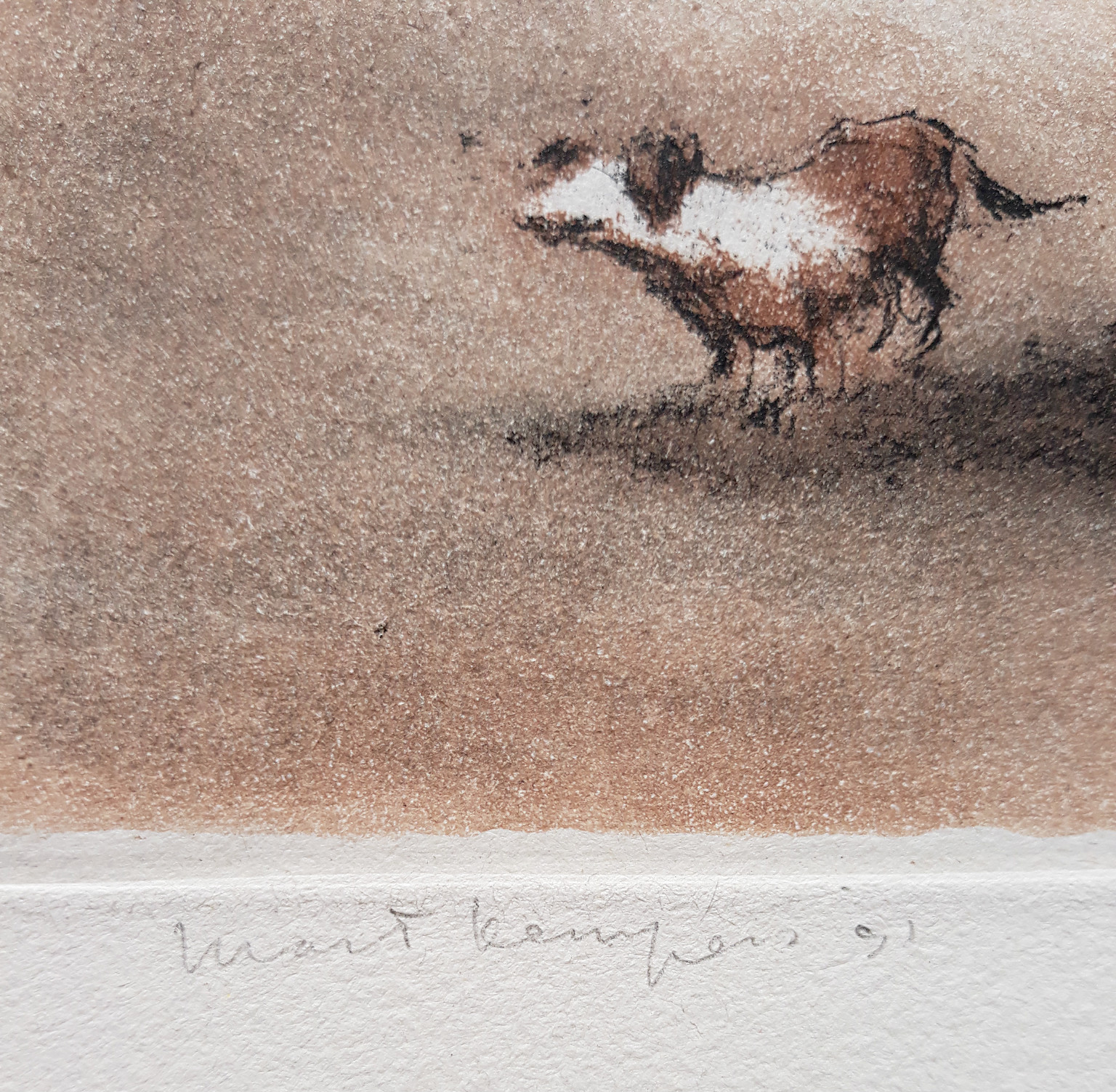 Mart Kempers - Vrouw met hondje, aquatint ets kopen? Bied vanaf 60!