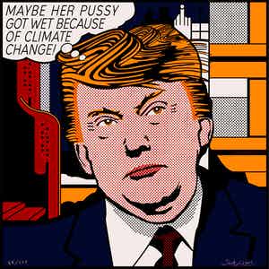 Jack Vissers - Maybe her pussy got wet because of climate change! - offset litho, gesign. verkocht voor € 75!