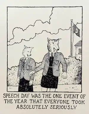 Glen Baxter - Speech day, litho verkocht voor € 60!