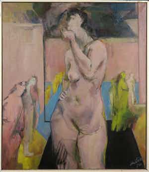 Franscz Witte - Olieverf op doek, Zonder titel - Ingelijst verkocht voor € 1!