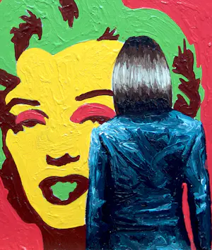 Gerard Boersma - Marilyn (Vrouw kijkend naar portret van Marilyn Monroe door Andy Warhol) kopen? Bied vanaf 75!