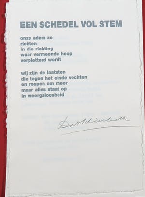 Corneille - Uitgave met 5 zeefdrukken en gedicht van Bert Schierbeek, Een schedel vol stem kopen? Bied vanaf 250!