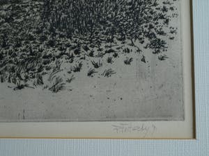 Fred Fritschij - Ingelijste ets , Landschap III – gesigneerd – 1971 – nr 4 van 8 kopen? Bied vanaf 42!