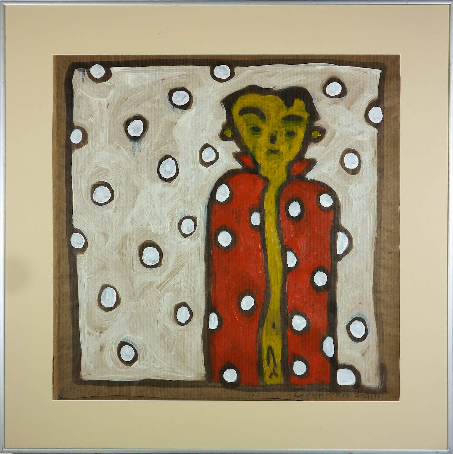 Bart Drost - Gouache op papier, Aangekleed Leed - Ingelijst kopen? Bied vanaf 40!