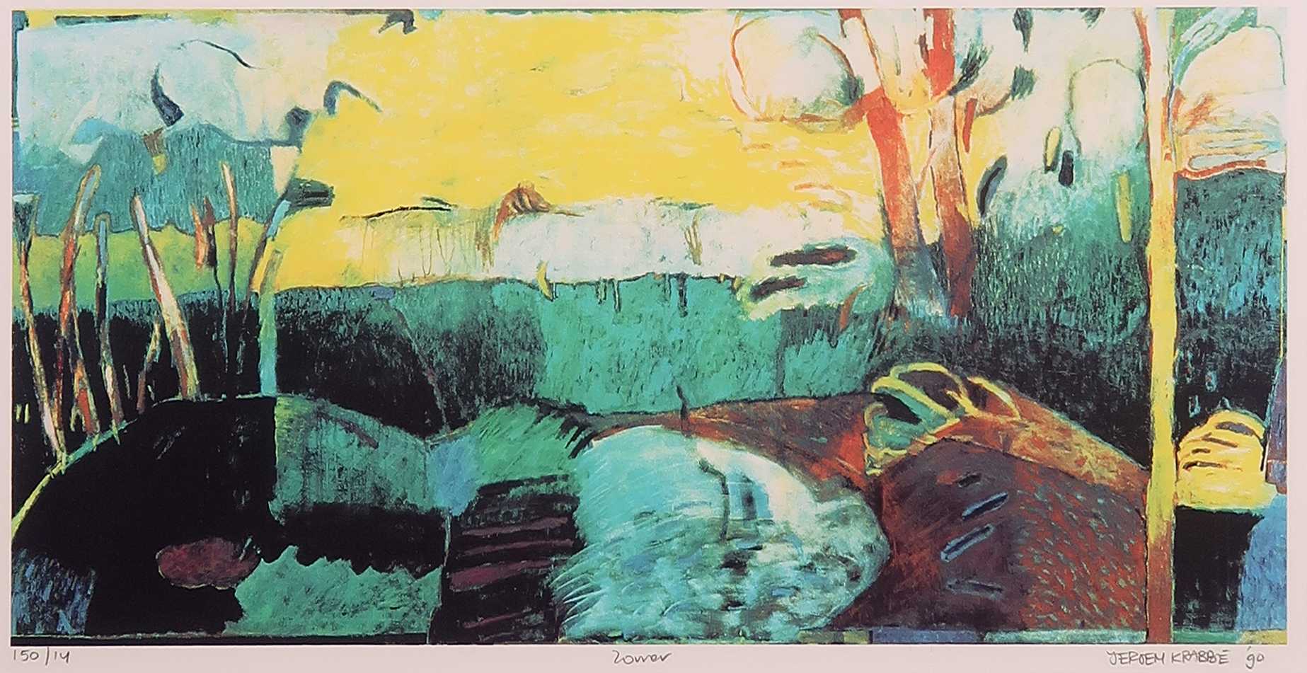 Jeroen Krabbe - Litho, Zomer - Ingelijst kopen? Bied vanaf 90!