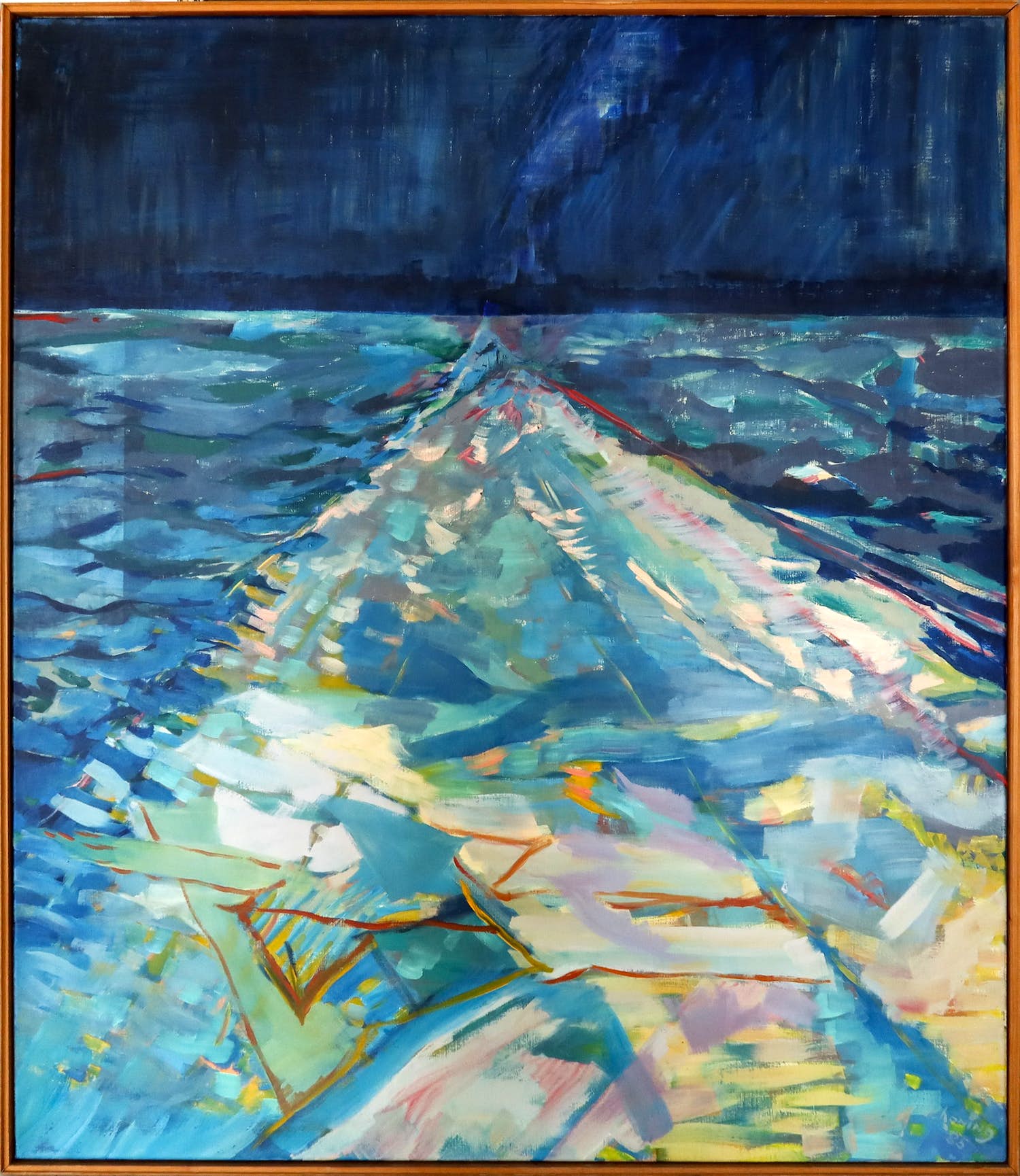 Leo de Koning - Olieverf op doek, De vliegende Hollander - Ingelijst (Zeer groot) verkocht voor € 1!