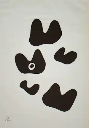 Hans Arp - Constellation avec cinq éléments - Zeefdruk in beperkte oplage - 1960 verkocht voor € 110!