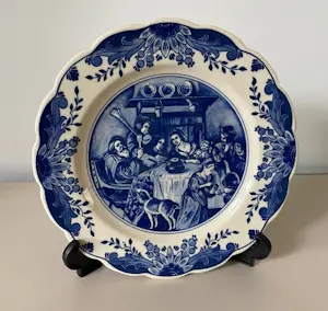 Buy Kunstaardewerkfabriek Regina - Stel Delftsblauwe handbeschilderde wandborden? Bid from 20!
