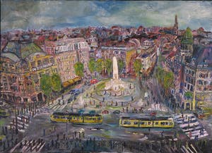 Ron van den Bosch - Olieverf op doek, De Dam (Groot) kopen? Bied vanaf 200!