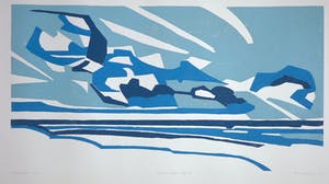 Paul Overhaus - Houtsnede, Wolken boven zee III kopen? Bied vanaf 1!