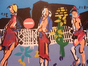 Espen Hagen - Gr Zeefdruk(49x135 cm) GOING TO WORK Hand gesigneerd kopen? Bied vanaf 60!
