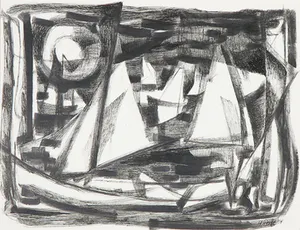 Harmen Klaas Post - Pentekening, De zeilboten kopen? Bied vanaf 40!