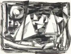 Harmen Klaas Post - Pentekening, De zeilboten verkocht voor € 40!