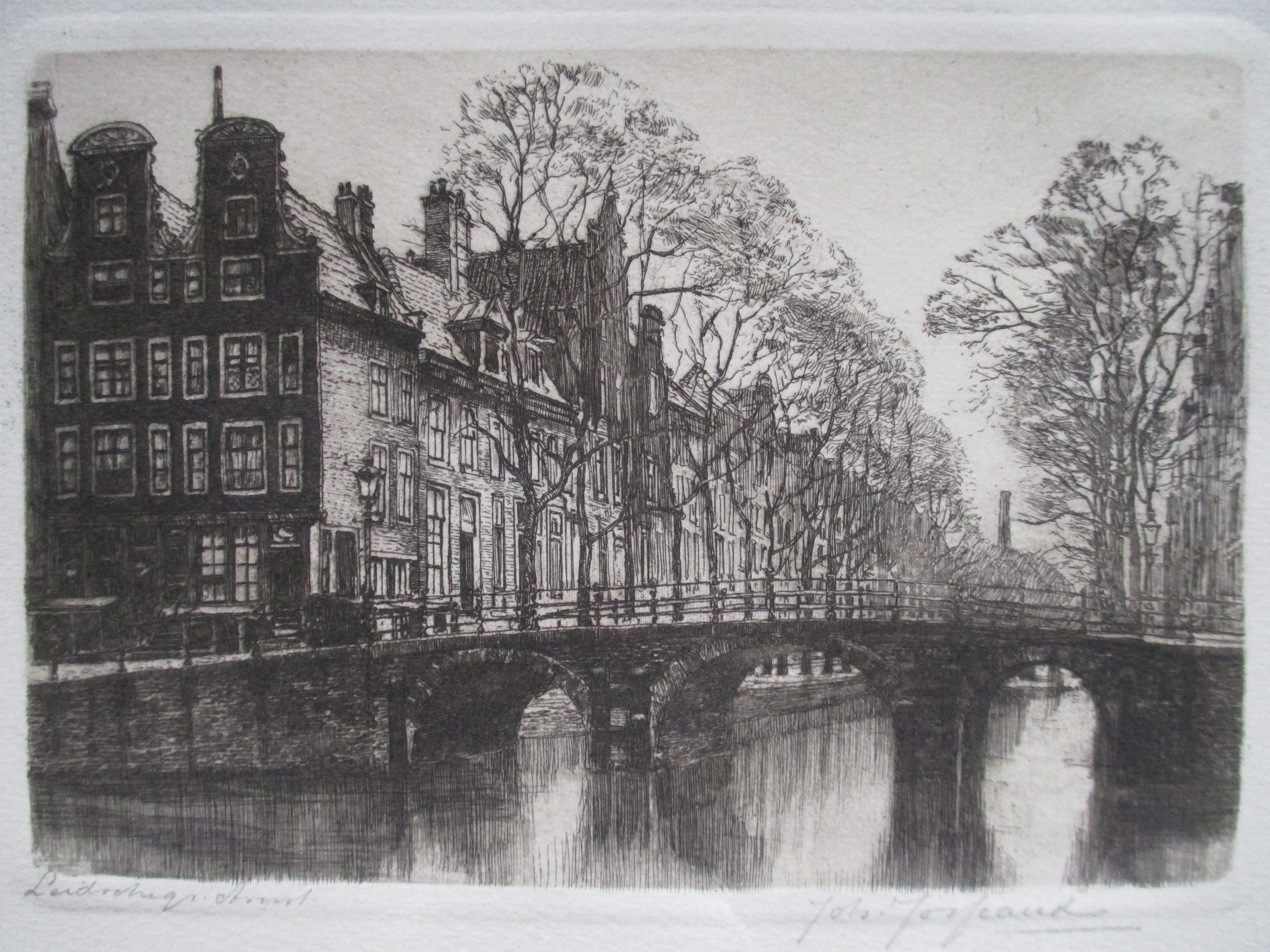 Johannes Josseaud - Ets Leidsegracht Amsterdam verkocht voor € 40!