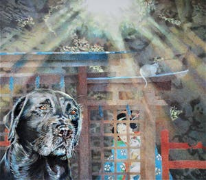 Harry Balm - potloodtekening + schilderij - beiden ingelijst kopen? Bied vanaf 40!