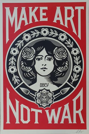 Shepard Fairey - MAKE ART NOT WAR kopen? Bied vanaf 1!