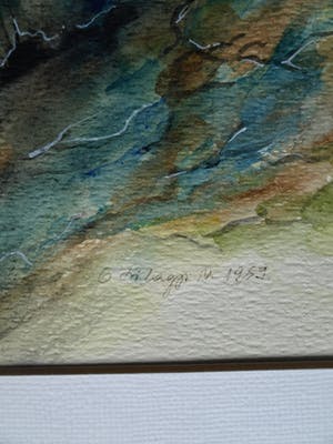 Niet of onleesbaar gesigneerd - Ingelijste aquarel , Bloemstilleven – 1959 kopen? Bied vanaf 1!