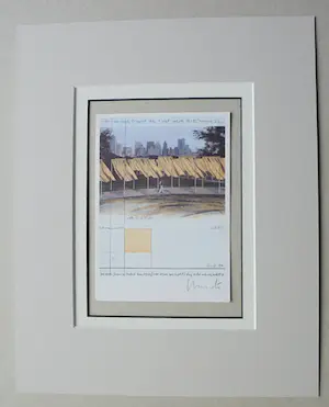 Christo - Project for Central Park NYC " The Gates " - artcard handgesigneerd in pptout kopen? Bied vanaf 99!