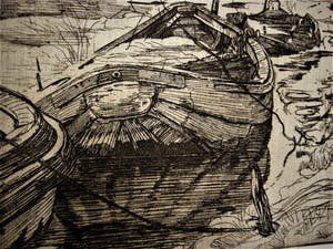 Pieter Dupont - Superieure Ets - winter 1893 - "Amsterdam boten in de Schinkelvaart" kopen? Bied vanaf 56!