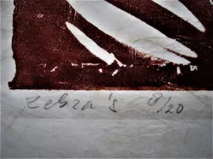 Herman Stammeshaus - Vroeg (1956) dubbele rood & zwarte Inkt Houtsnede "Zebra's" Zeer kleine oplage! kopen? Bied vanaf 43!