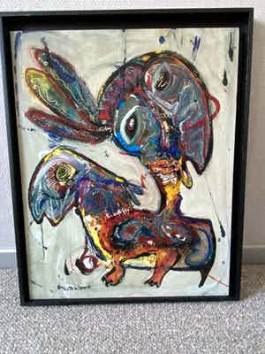 Jan te Wierik - Gesigneerd schilderstuk op paneel verkocht voor € 600!