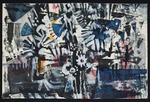 Klaas Boonstra - Gemengde techniek op papier, Abstracte compositie kopen? Bied vanaf 70!