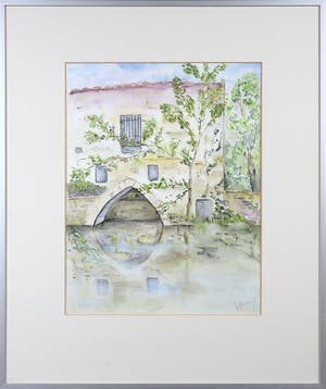 Niet of onleesbaar gesigneerd - Aquarel, Zonder titel - Ingelijst kopen? Bied vanaf 1!