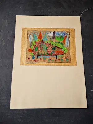 Ruth Fischer - expressionistische pastelkrijt "boslandschap" van Joods Amsterdamse kunstenares kopen? Bied vanaf 58!