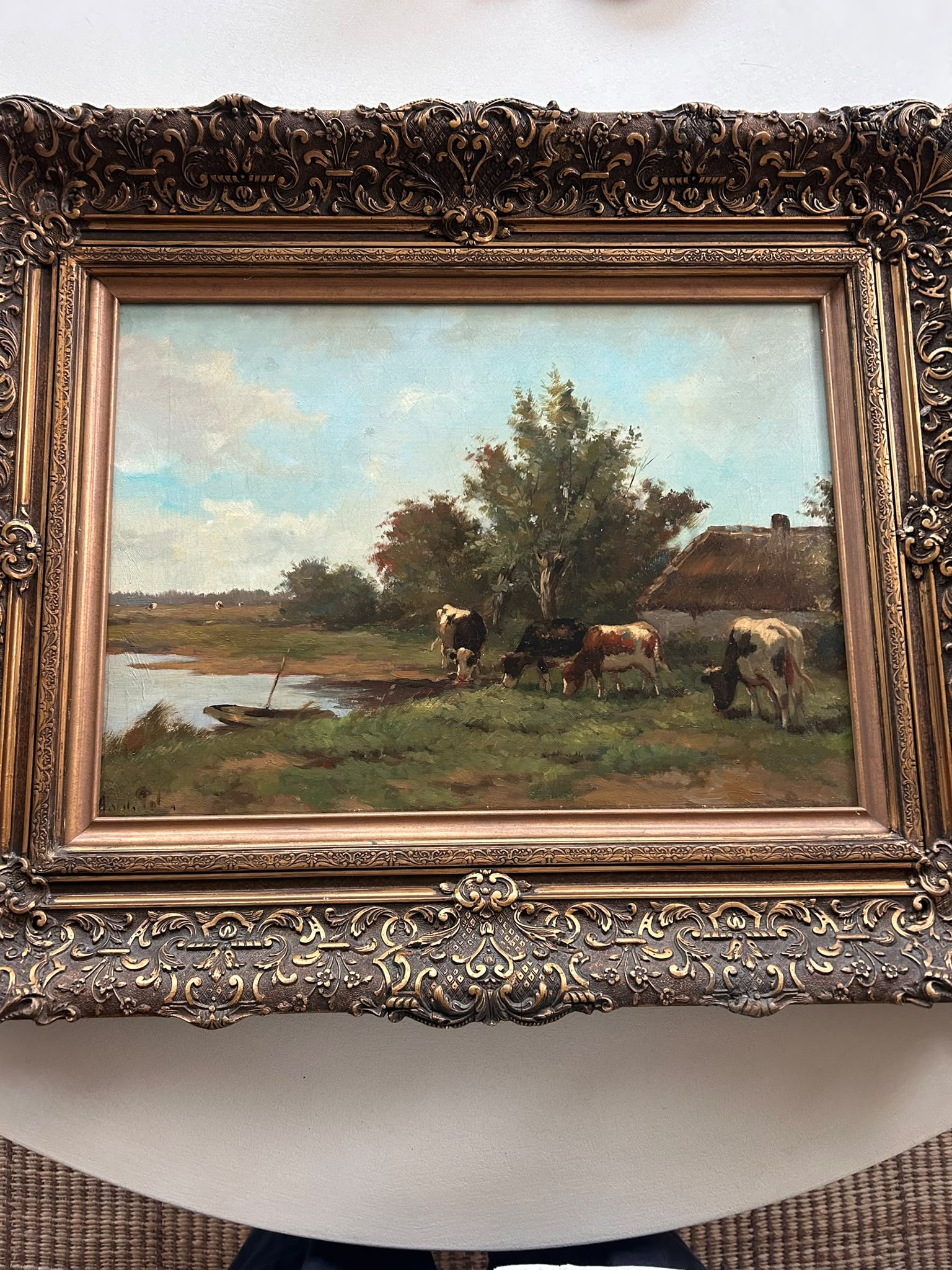 Buy Arend van de Pol - Landschap met koeien? Bid from 150!