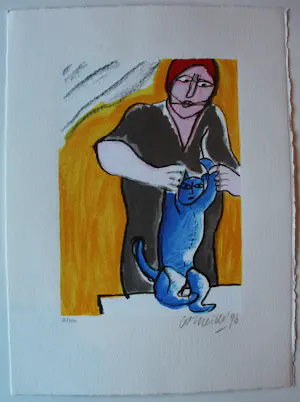 Corneille - Litho: le chat qui danse - 1996 kaufen? Bieten Sie von 225!