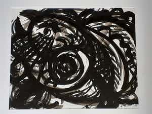 Fien Huth - Vroege, originele inkttekening uit 1964 - ingelijst verkocht voor € 215!