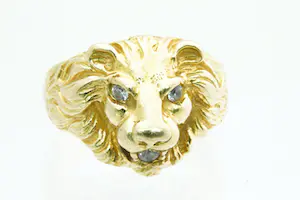 NV63 - Zware & mooi gedetailleerde 18 Krt geel-gouden Leeuwenkop ring kopen? Bied vanaf 720!