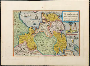 Matthias Quad von Kinkelbach - Handgekleurde kopergravure, Frisiae antiquissimae trans Rhenum prouinc. kopen? Bied vanaf 100!