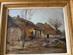 Willem G.F. Jansen - Een dorpsgezicht met een figuur op straat kopen? Bied vanaf 699!