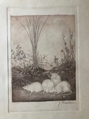 Jan Mankes - Vier muizen - Gesigneerd - 1916 najaar kaufen? Bieten Sie von 550!
