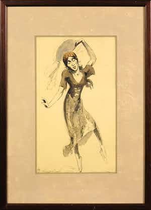 Alfred Ost - Inkt en aquarel, Stacia Napierkowska als Esmeralda verkocht voor € 150!