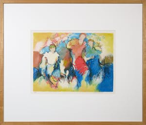 Arthur Bernard - Zeefdruk, Three in the garden - Ingelijst kopen? Bied vanaf 1!