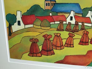 Toon Tieland - Handgesigneerde prent , “De koperen zomer” - ingelijst – 1990 kopen? Bied vanaf 1!