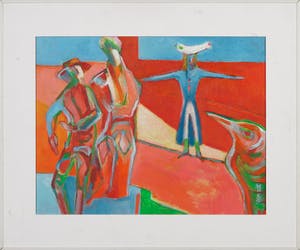 Joe Wols - Acryl op karton, Vogelverschrikker - Ingelijst kopen? Bied vanaf 1!